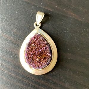 Sterling Silver Purple Pendant Stone